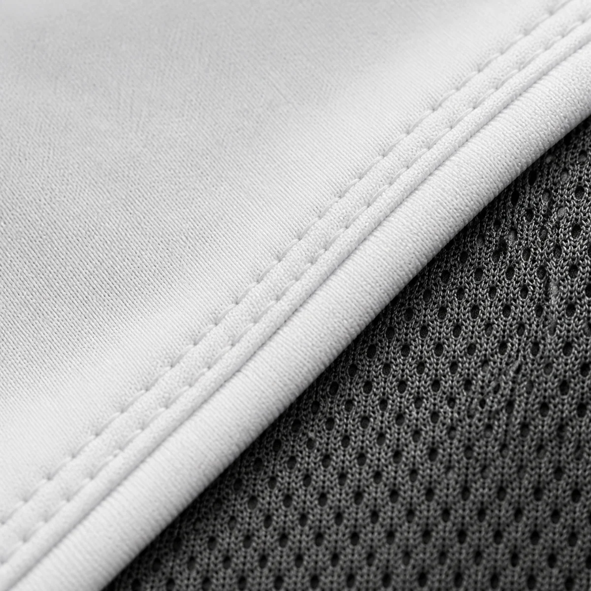 Close view of a clean performance garment seam